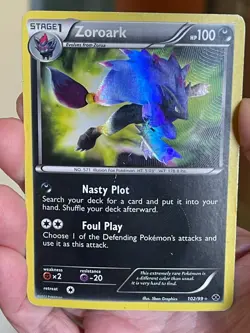 POKEMON ZOROARK 102/99 RARE SECRET SHINY HOLO BW NEXT DESTINIES MP/HP SEE PICS - Image 1