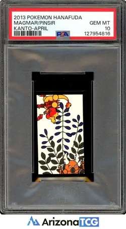 Pokemon 2013 Magmar/Pinsir Pokemon Hanafuda Kanto-April GEM MINT PSA 10 - Image 1
