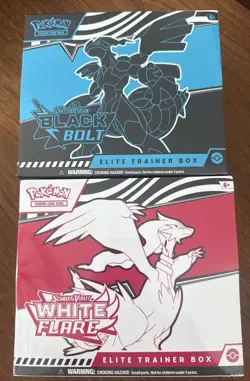 Lot of 2 - Pokemon ETB Black Bolt and White Flare Elite Trainer Box (SEALED) - Image 1