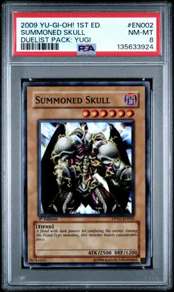2009 YU-GI-OH! DUELIST PACK: YUGI 1ST EDITION #EN002 SUMMONED SKULL PSA 8 - Image 1