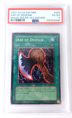 2002 YuGiOh Axe of Despair 1st Ed. MRL-002 Ultra Rare PSA 4 - Image 1