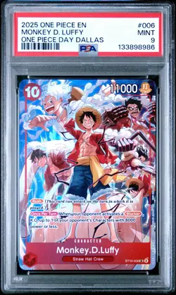 2025 ONE PIECE PROMOS ONE PIECE DAY DALLAS #006 MONKEY D. LUFFY PSA 9 - Image 1