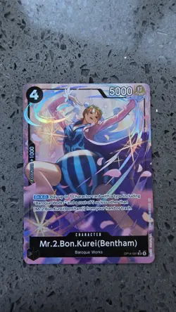 Mr.2.Bon.Kurei (Bentham) (Alternate Art) OP14-091 The Azure Sea's Seven Foil - Image 1