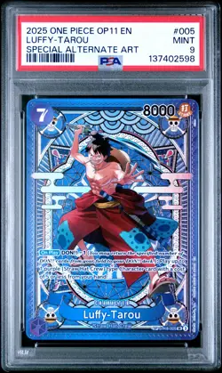 2025 ONE PIECE OP11-A FIST OF DIVINE SPEED #005 LUFFY-TAROU PSA 9 - Image 1