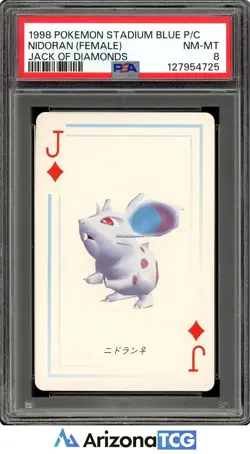 Pokemon 1998 Nidoran Female Pokemon Stadium Blue Playing Card Japanese PSA 8 - Image 1