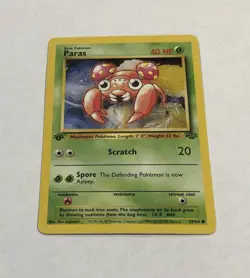 Pokemon PARAS Card 59/64 1st Edition Common LP JUNGLE Regular English Light Play - Image 2