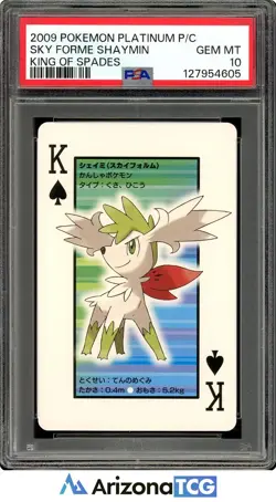 Pokemon 2009 Shaymin Sky Forme King Of Spades Platinum Playing Card PSA 10 - Image 1
