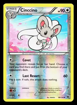 Cinccino 88/124 Fates Collide LP Reverse Holo Pokemon Card TCG - Image 1