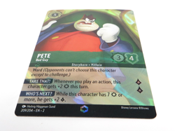 Disney Lorcana Pete Bad Guy Enchanted Mint Rise of Floodborn Card 209/204 - Image 2