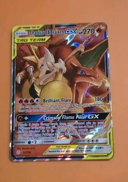 NM Charizard & Braixen GX Ultra Rare SM Cosmic Eclipse 22/236 Pokemon Card - Image 1
