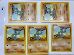 Machop 52/102 Base Set - 5 Card Lot MP Pokemon WOTC Vintage - Image 1