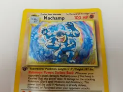 1st Edition Machamp 8/102 Base Set Holo Rare 1999 Pokemon Card - Image 2