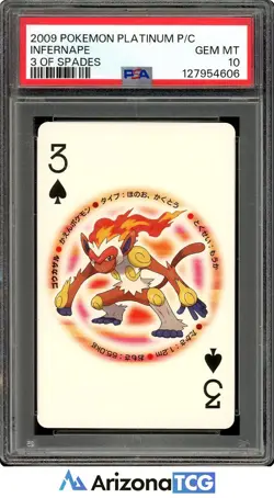 Pokemon 2009 Infernape 3 Spades Platinum Playing Cards Japanese GEM MINT PSA 10 - Image 1