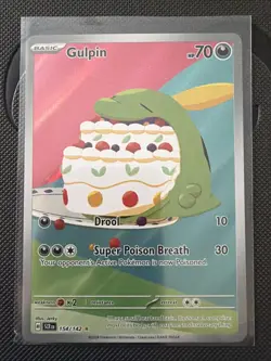 Pokemon TCG Gulpin 154/142 Stellar Crown Illustration Rare Card in NM Condition - Image 1