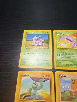 Pokemon TCG Vintage Base Set Card Abra Nidoran Diglett Vulpix Tangela Trainer NM - Image 2