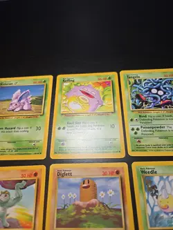 Pokemon TCG Vintage Base Set Card Abra Nidoran Diglett Vulpix Tangela Trainer NM - Image 4