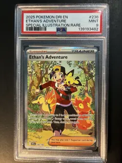 Pokemon Destined Rivals Card 236/182 Ethan's Adventure SIR Graded PSA 9 - Image 1