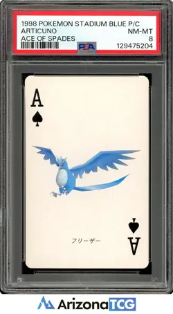 Pokemon 1998 Articuno Ace Of Spades Pokemon Stadium Blue Playing Card PSA 8 - Image 1
