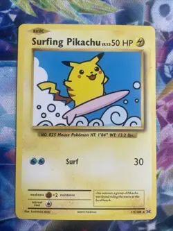 Pokemon TCG Surfing Pikachu Evolutions Card 111/108 Regular Secret Rare 2016 - Image 1
