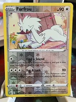 POKEMON FURFROU 126/198 COMMON REVERSE HOLOFOIL CHILLIGN REIGN NM CARD - Image 1