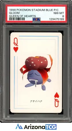 Pokemon 1998 Gloom Queen Of Hearts Pokemon Stadium Blue Playing Card PSA 8 - Image 1