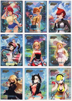 POKEMON TEAM UP TRAINERS -LOT OF 9 CARDS - SLIVER FOIL HOLO * - Image 1