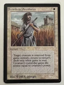 Magic the Gathering MTG Beta Swords to Plowshares LP- (Beta Bob) - Image 1