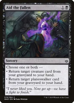 Aid the Fallen 76/264 WAR Spark Sara Winters Sorcery Black MTG WOTC 2019 Common - Image 1