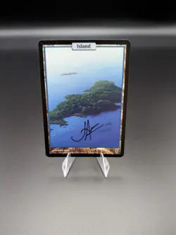 MTG Unhinged Island Full Art - SIGNED by Artist John Avon - LP Basic Land - Image 1