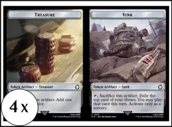 MTG - 4 x Junk / Treasure Token - Playset 4x x4 - Fallout - PIP - Image 1