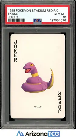 Pokemon 1998 Ekans Joker Pokemon Stadium Red Playing Card Japanese GEM MT PSA 10 - Image 1