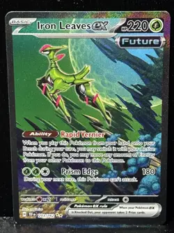 Pokemon TCG Iron Leaves EX Scarlet & Violet Temporal Forces 203/162 NM Condition - Image 1