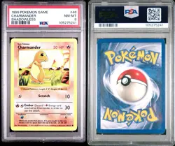 1999 POKEMON GAME #46 CHARMANDER SHADOWLESS PSA 8 - Image 3