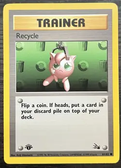 1st Edition Recycle 61/62 Pokemon TCG Fossil Trainer Common MINT - Image 1