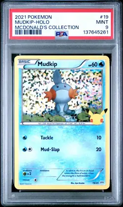 2021 POKEMON MCDONALD'S COLLECTION #19 MUDKIP-HOLO PSA 9 - Image 1