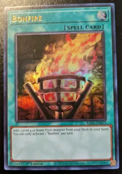 Bonfire RA03-EN073 1st Edition Ultra Rare Quarter Century Bonanza Yu-Gi-Oh! TCG - Image 1