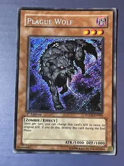 Yugioh Plague Wolf FOTB-EN065 Secret Rare 1st Edition MP - Image 1