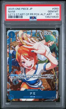 2025 ONE PIECE JPN LET'S START CAMPAIGN PROMOTION PACK ALTERNATE ART NAMI PSA 10 - Image 1