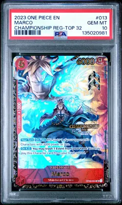 2023 ONE PIECE PROMOS CHAMPIONSHIP REGIONAL-TOP 32 #013 MARCO PSA 10 - Image 1