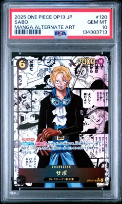 Sabo 120 Manga Alternate Art One Piece Japanese PSA 10 OP13 Carry On His Will - Image 1