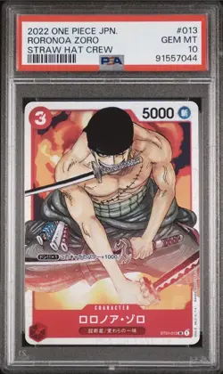 2022 One Piece Japanese RORONOA ZORO Straw Hat Crew PSA 10 - Image 1