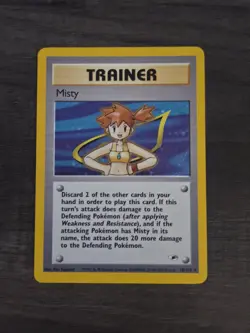 Pokemon TCG Misty Trainer Card Gym Heroes 18/132 Holo Rare - Image 1