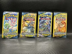🔥Pokemon Sun & Moon Unbroken Bonds 3 Card Mini Booster Pack 4 Packs Art Set🔥 - Image 1