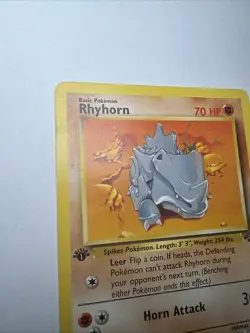1st Edition Rhyhorn 61/64 Jungle Series Pokemon Card Original Owner - Image 2