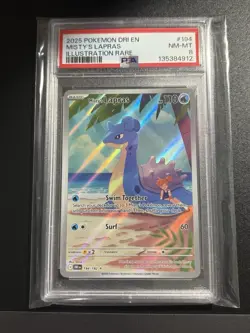 Misty’s Lapras Illustration Rare Destined Rivals 2025 PSA 8 Nm-Mt Pokemon Card - Image 1