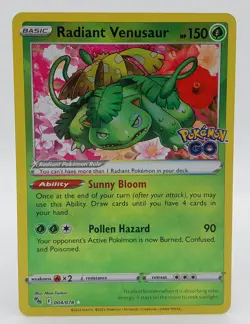 Pokemon Card Radiant Venusaur 4/78 Rare Holo Pokemon Go - Image 1