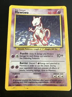 1999 Base Set Vintage Pokemon 2 Card Lot: Holo 1st Edition Machamp & Mewtwo - Image 4