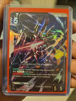 Justice Gundam - GD01-066 - LR+ Alt Art - Newtype Rising - Gundam Card Game TCG - Image 1