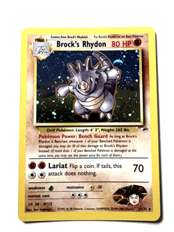 Brock's Rhydon 2/132 Holo Pokemon MP Card - Image 1