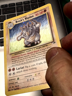 Brock's Rhydon 2/132 Holo Pokemon MP Card - Image 4